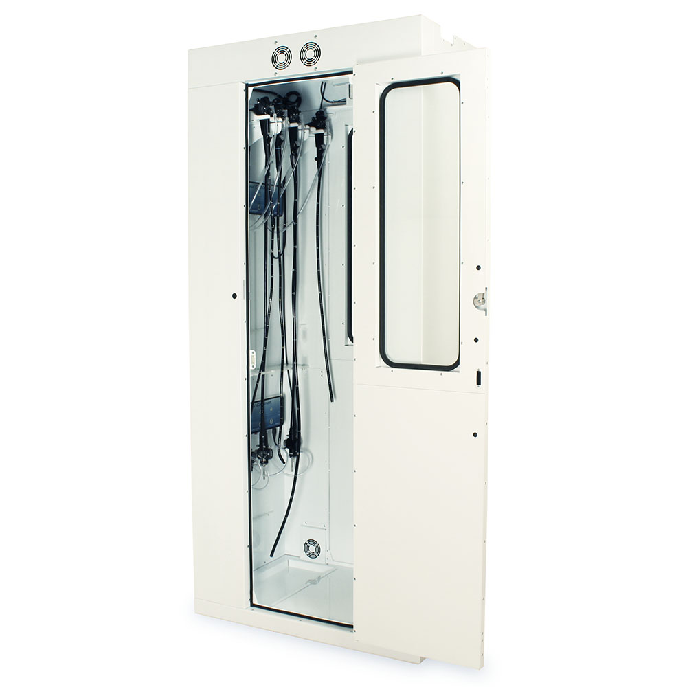 SureDry 10-scope pass-through cabinet – white finish full view