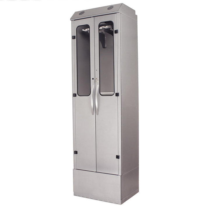 SureDry Flexible Enteroscope Cabinet – Brushed silver cabinet quarter left view