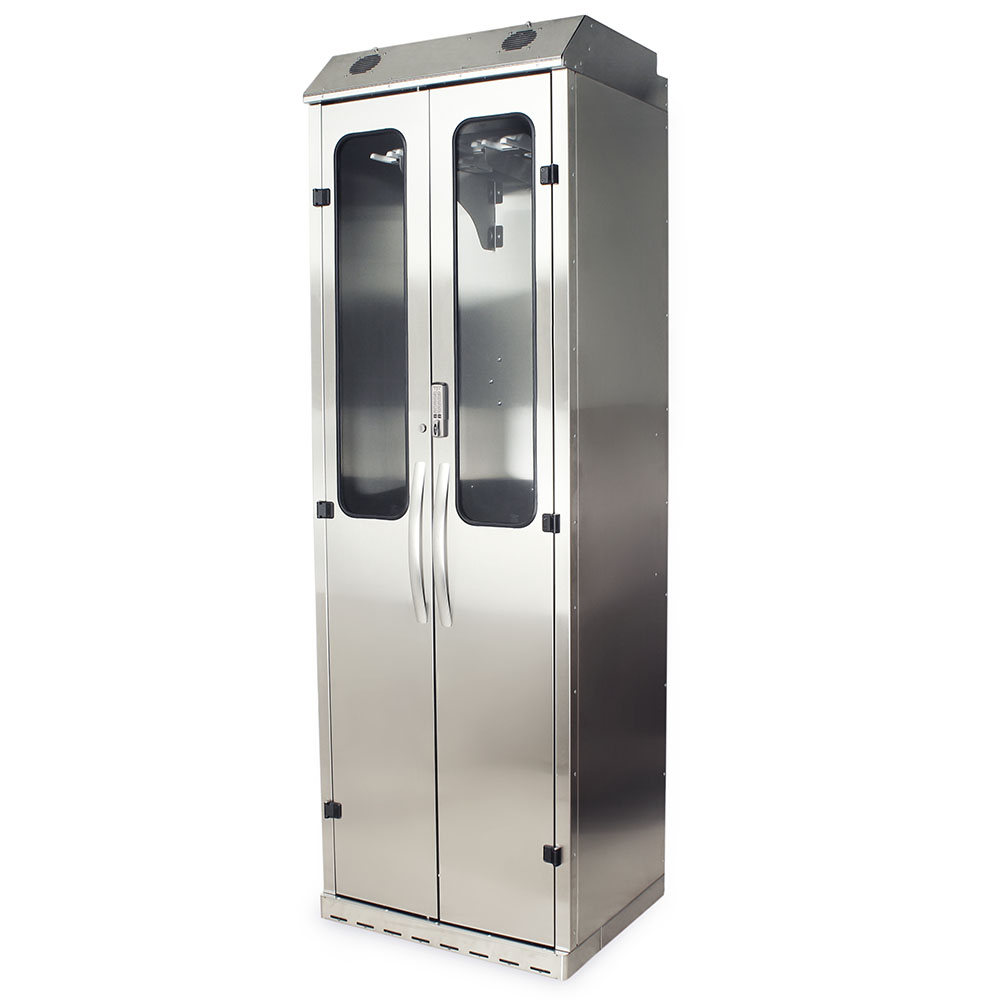 SureDry Stainless Steel 10-Scope Cabinet with E-Lock, left side closed view