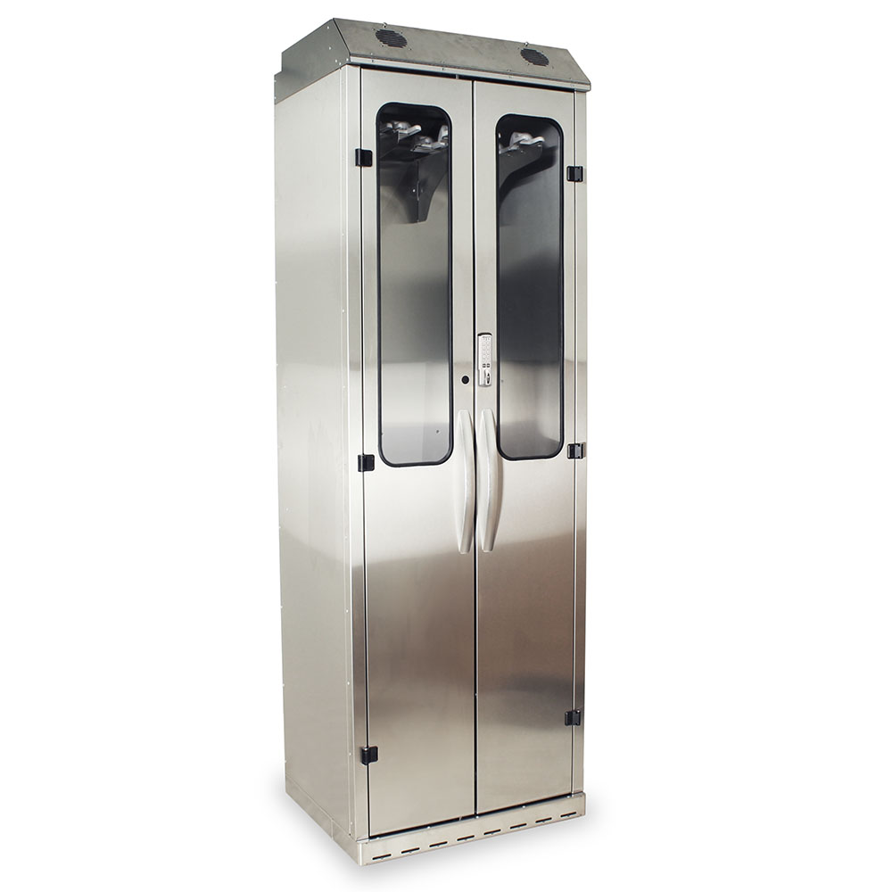 SureDry Stainless Steel 10-Scope Cabinet with E-Lock, right side closed view