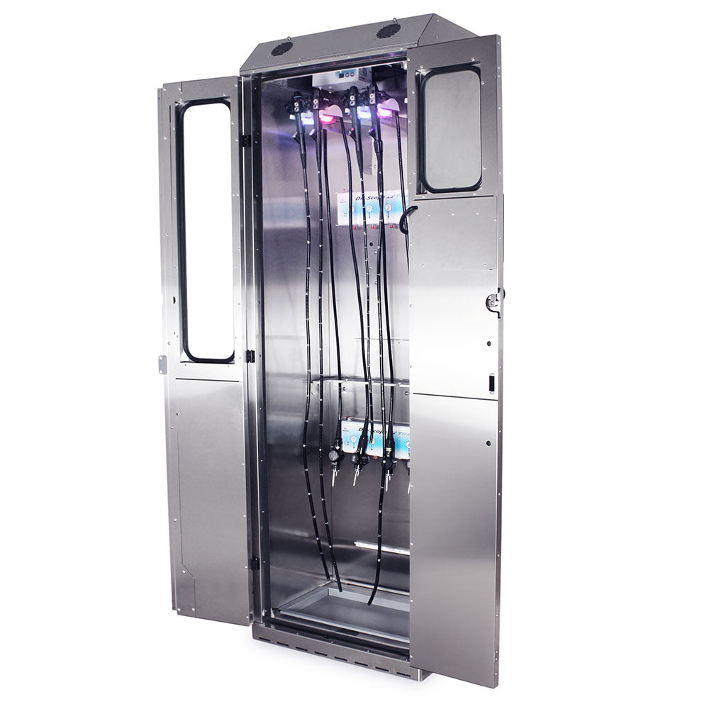 SureDry Stainless 10?Scope Cabinet with SC?10IND?30 LED indicator lights, front view