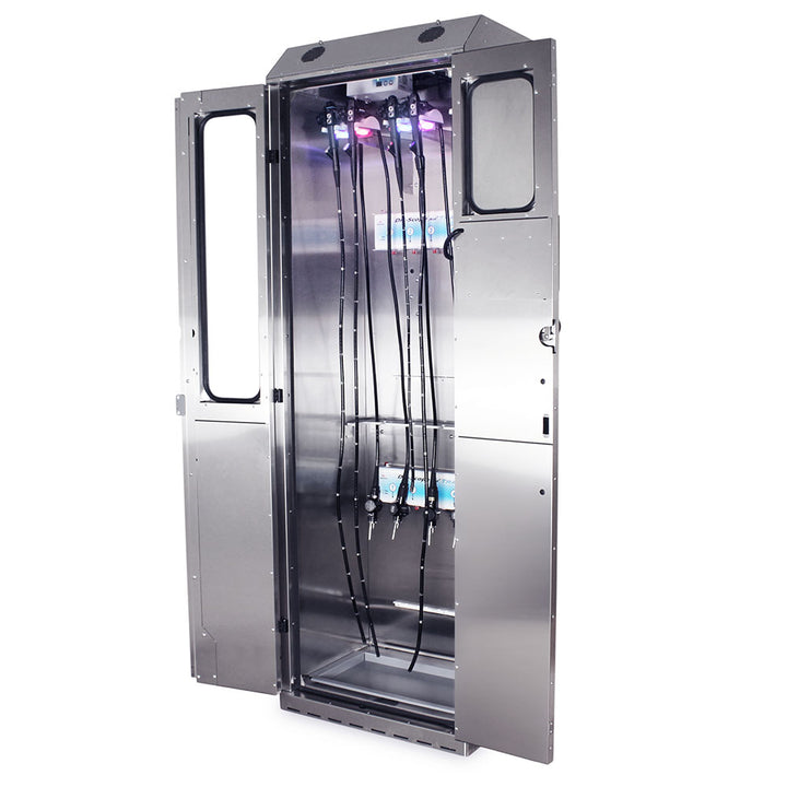 SureDry Stainless 10?Scope Cabinet with SC?10IND?30 LED indicator lights, front view