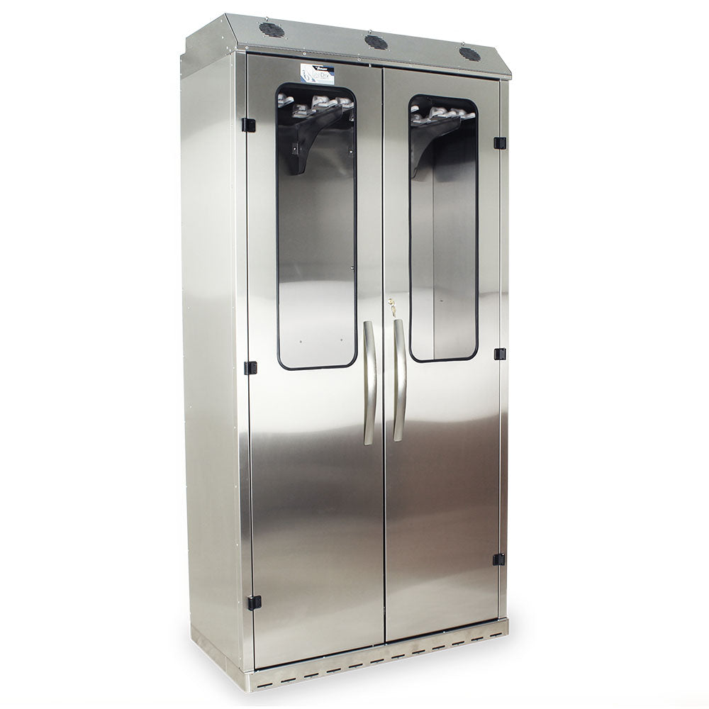 SureDry Stainless 16?Scope Cabinet closed front view with key lock