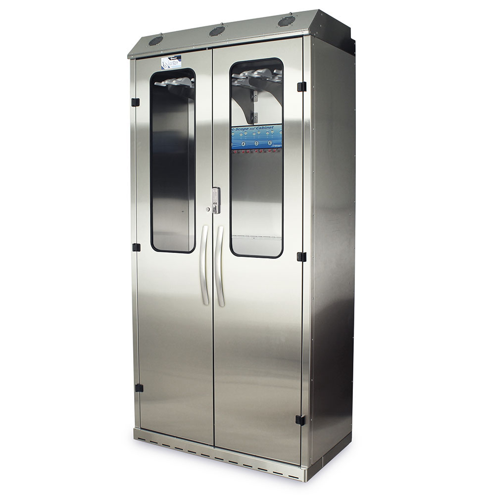 SureDry Stainless High Volume 16?Scope Cabinet with Dri?Scope Aid® and E?Lock, closed front view