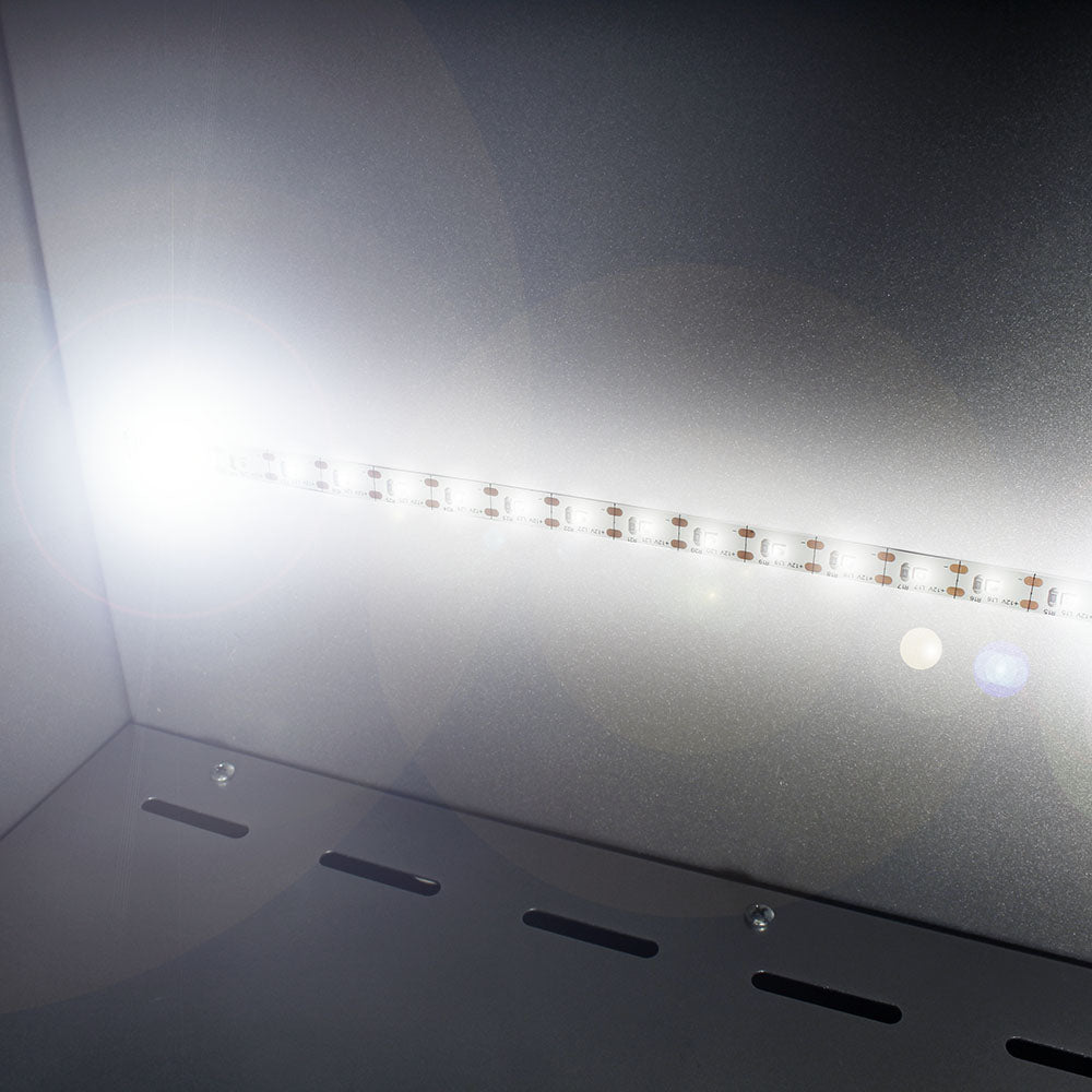 UV disinfection LED light installed in wall-mounted scope cabinet