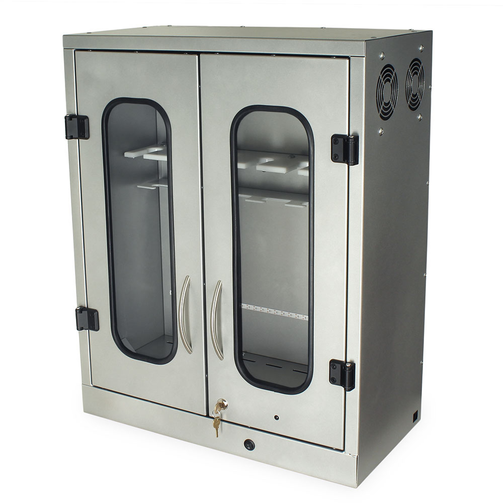 ENT scope storage cabinet wall mount with key lock closed front view