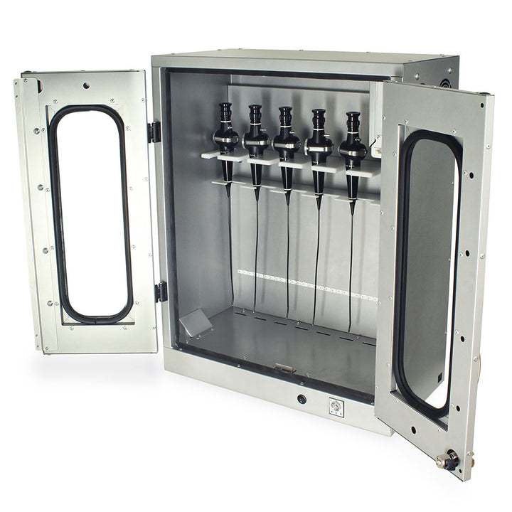 ENT scope drying cabinet wall mounted with glass doors closed