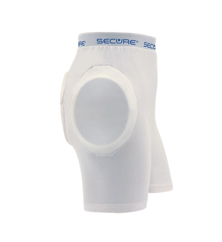 Secure adult hip protectors front view white fabric