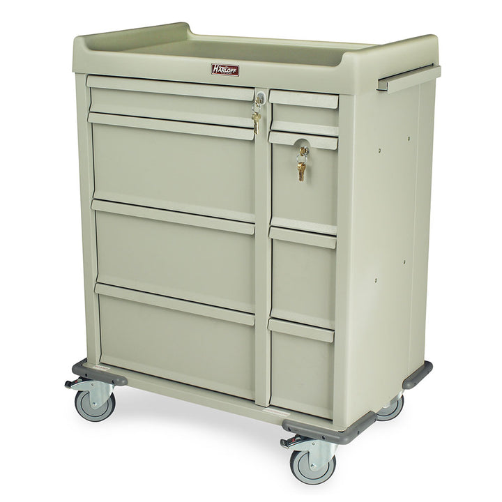 Assisted living medication cart with 600 punch card capacity and key lock