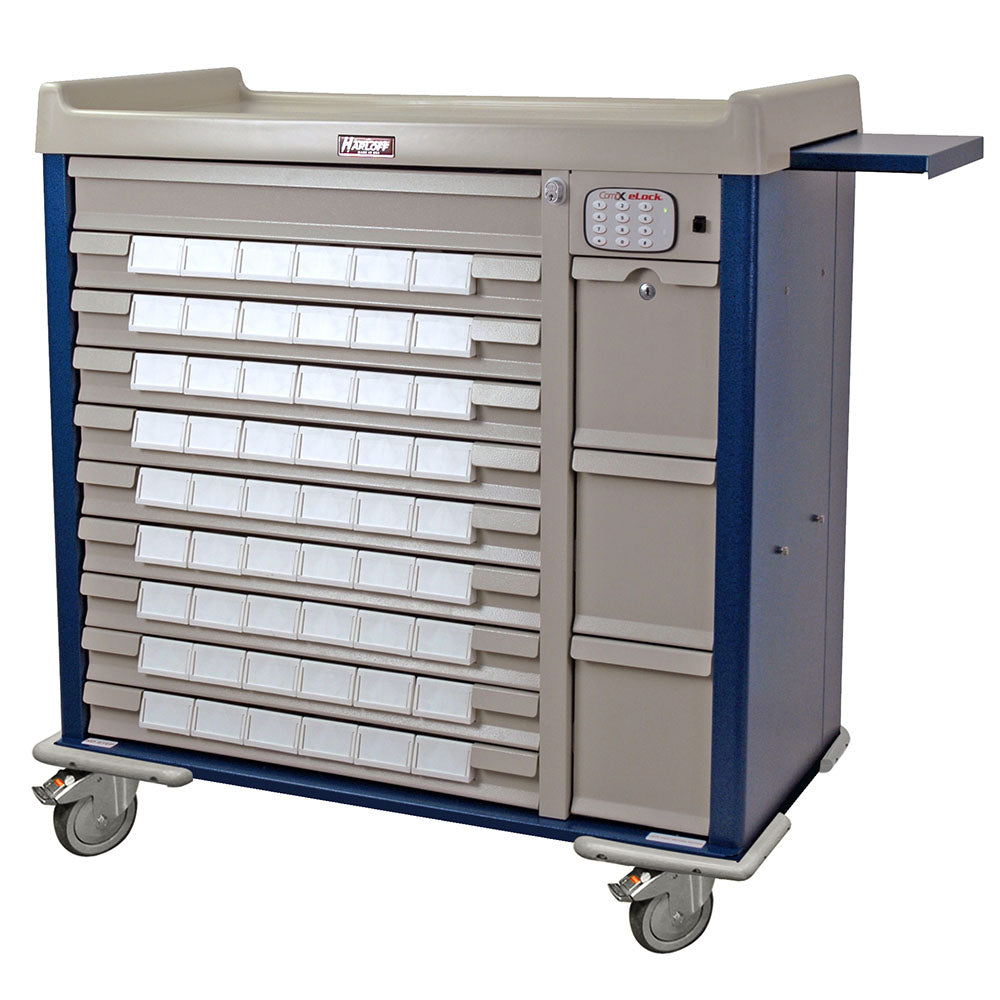 Standard Line Med Bin Cart with electronic keypad lock and 54 medication bins