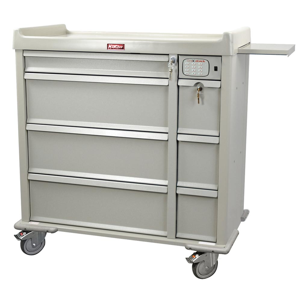 Punch Card Medication Cart with Electronic Keypad Lock, 750 Capacity