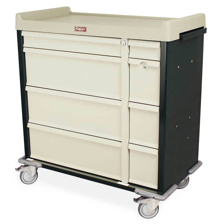 Forest green punch card medication cart SL600PC front left view