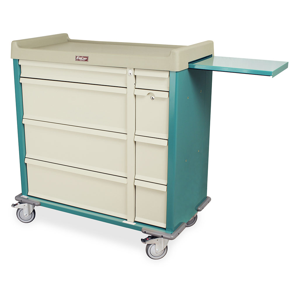 Teal punch card medication cart SL600PC front left view