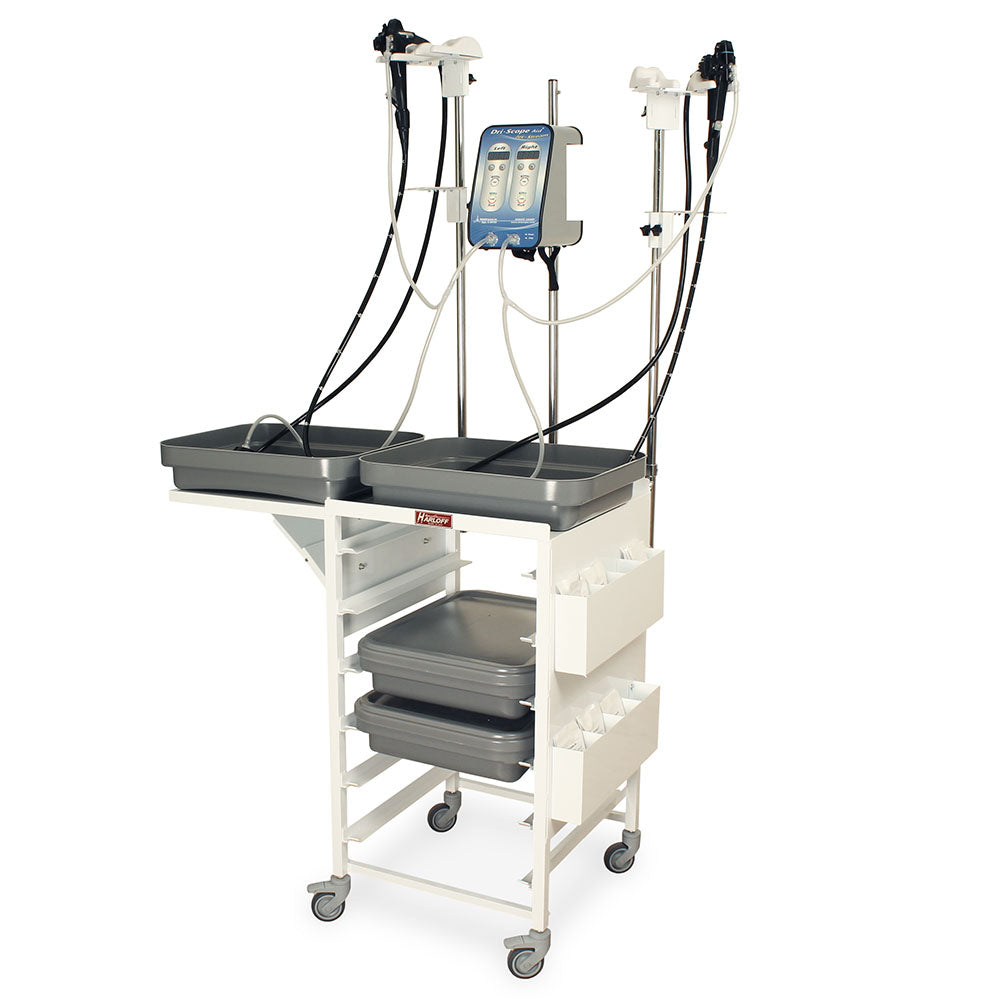 Six-tray Jet Cart showing endoscope drying in progress