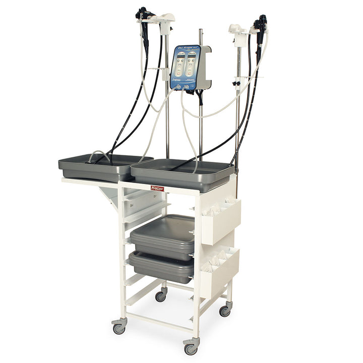 Six-tray Jet Cart showing endoscope drying in progress