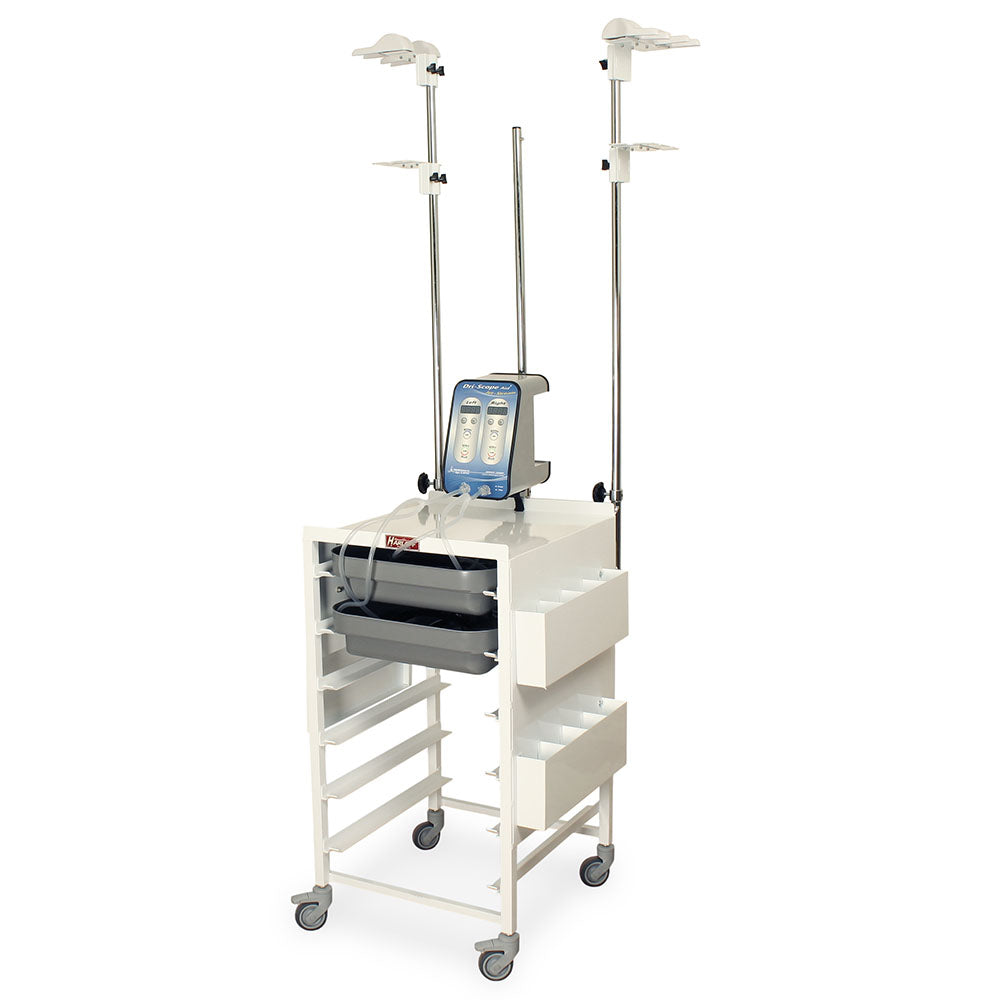 Scope lumen drying cart with tube connectors and Jet~Stream integration
