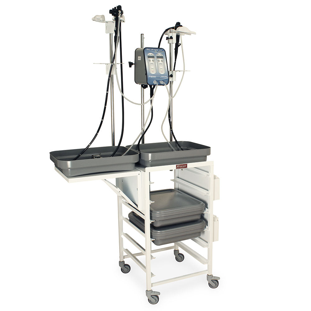Mobile Jet Cart for endoscope drying with extended fold-out tray shelf