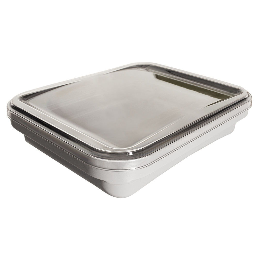 Gray scope transport tray with clear lid for endoscope reprocessing