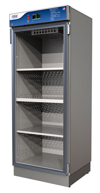 SWC243074-TS tall blanket and fluid warming cabinet installed in clinical environment