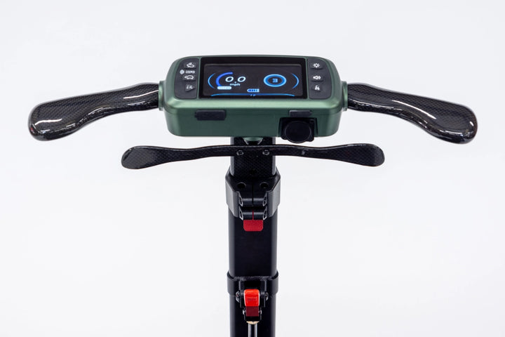 Smarti Plus lightweight scooter folded for storage