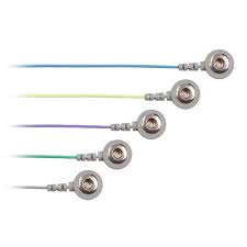 Natus snap leads with color-coded wires and 1.5mm touchproof connectors