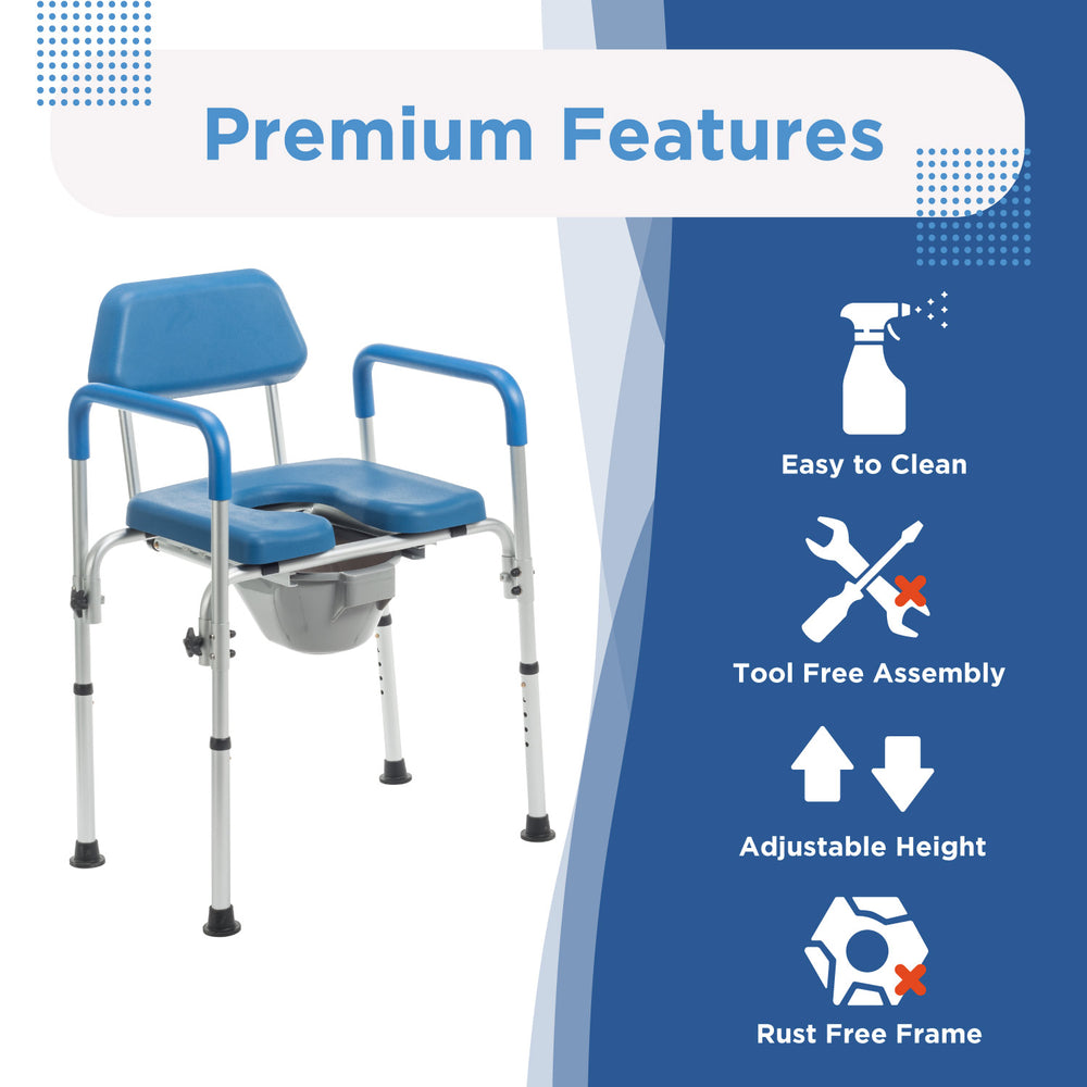 Journey SoftSecure commode chair non-slip feet detail