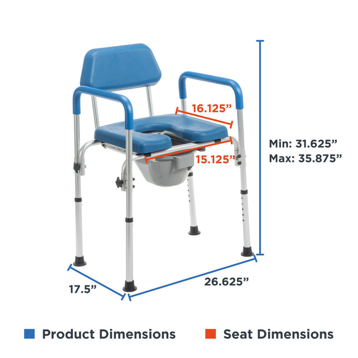 Journey SoftSecure 3-in-1 commode chair back support view