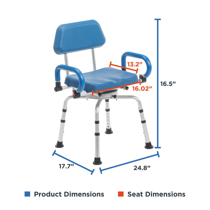 Journey SoftSecure rotating shower chair with armrests