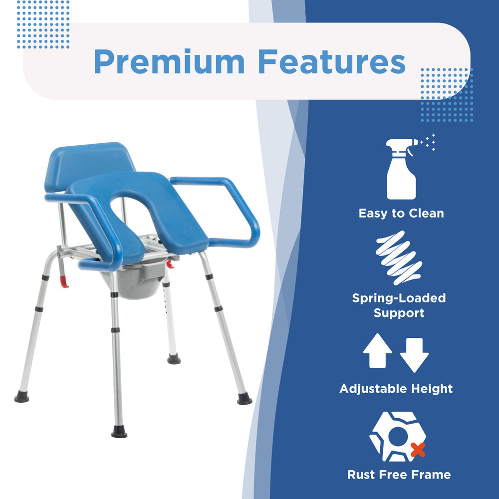 Journey SoftSecure uplift commode adjustable armrests