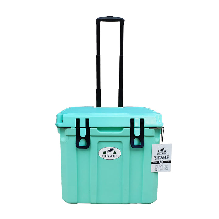 rugged rotomolded cooler with wheels for cold chain transport