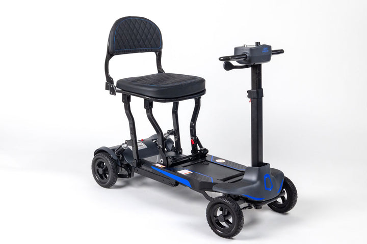 Supa Carbon Lite carbon fibre scooter folded for storage