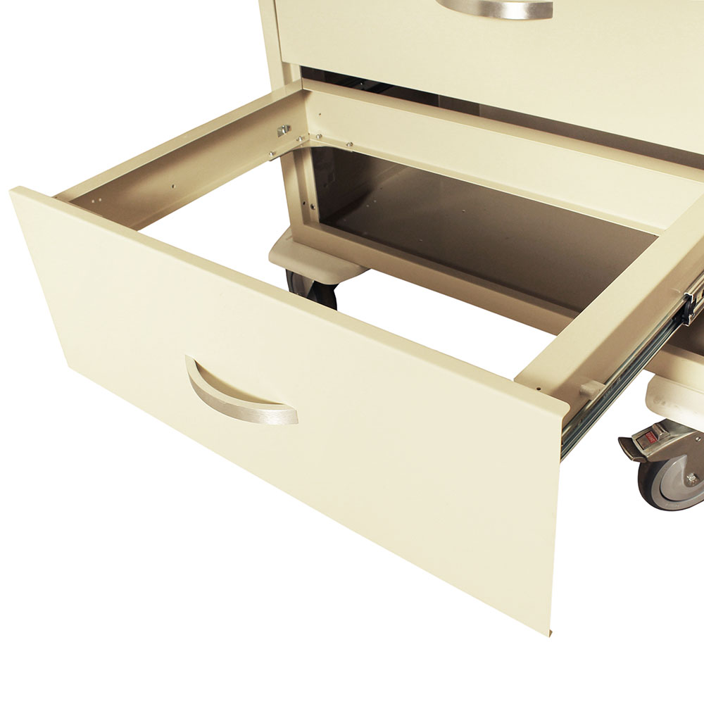 T-Series TPS3028EC5 beige anesthesia cart with empty 8-inch removable drawer