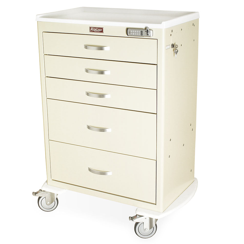 T-Series TPS3028EC5 beige anesthesia cart angled view with trays