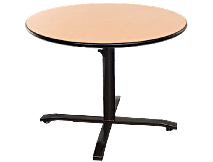 Adjustable Height Round Table TRA with 4-seat ergonomic design and durable laminate surface for healthcare and communal spaces