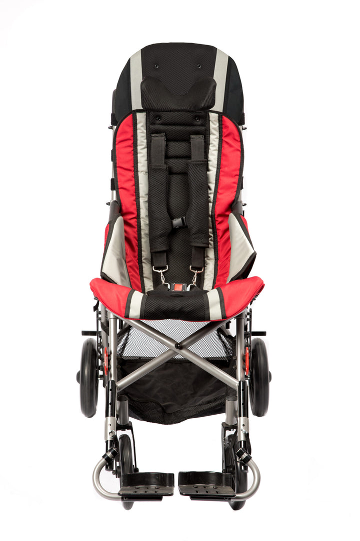 Trotter chair with extended canopy and upper support
