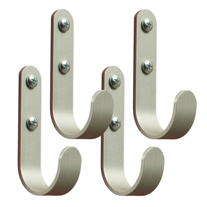 utility hooks for medical carts set of four brushed aluminum