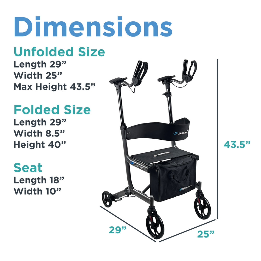 UPWalker EZ Lite upright walker accessories bag and cup holder