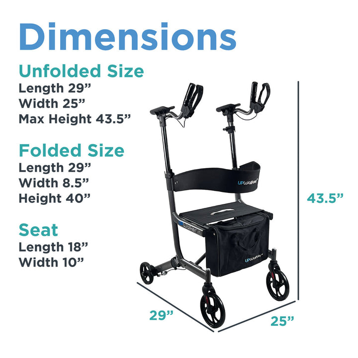 UPWalker EZ Lite upright walker accessories bag and cup holder