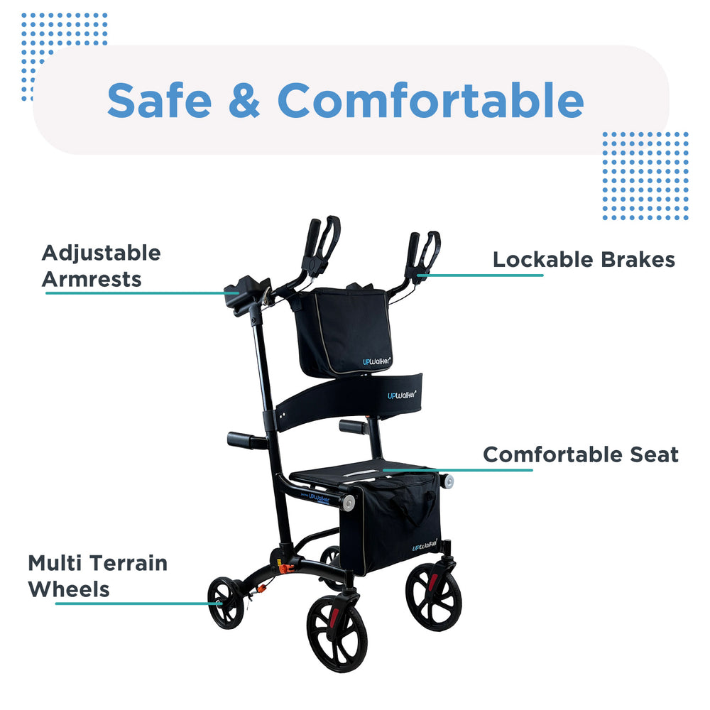 UPWalker Premium Lite adjustable armrests and seat