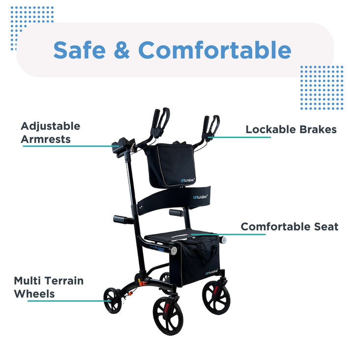UPWalker Premium Lite adjustable armrests and seat