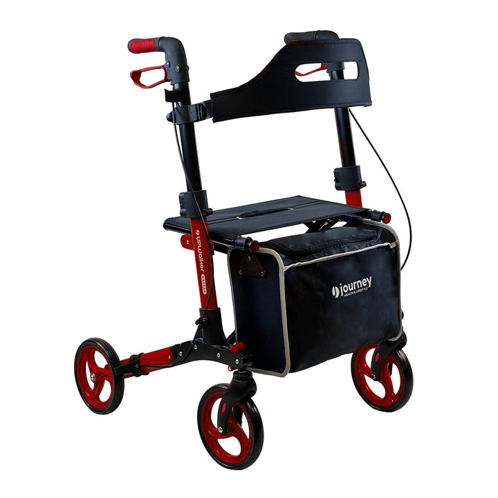 Breeze Rollator red lightweight folding walker