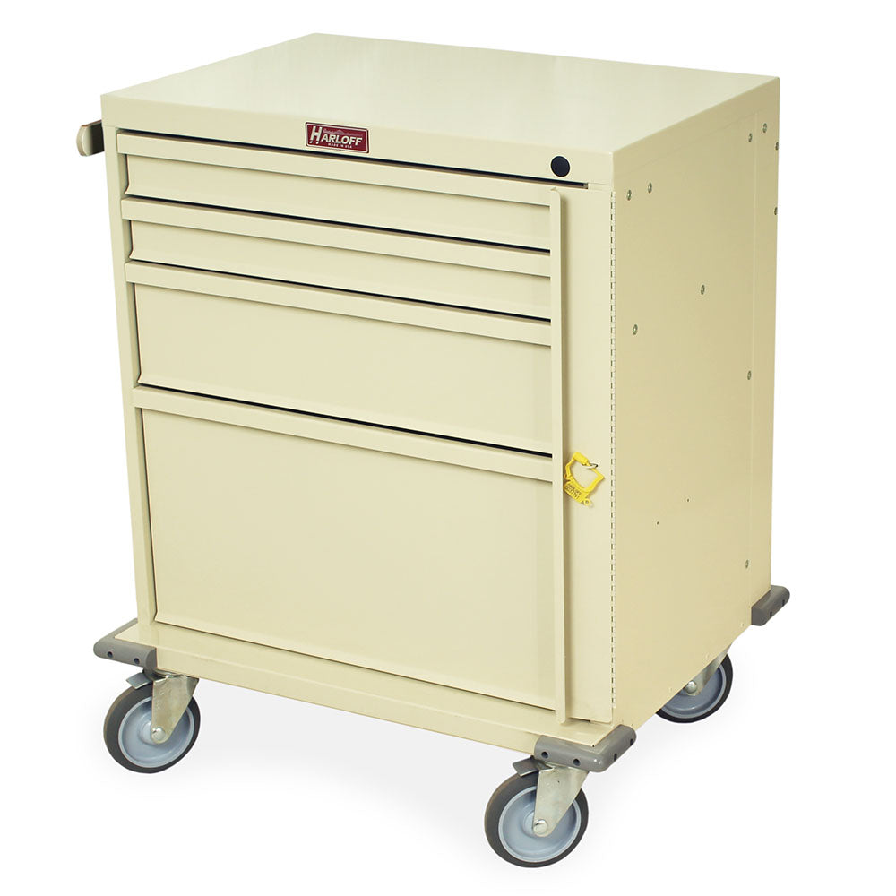 V24-4B-BEIGE emergency cart four drawers breakaway lock