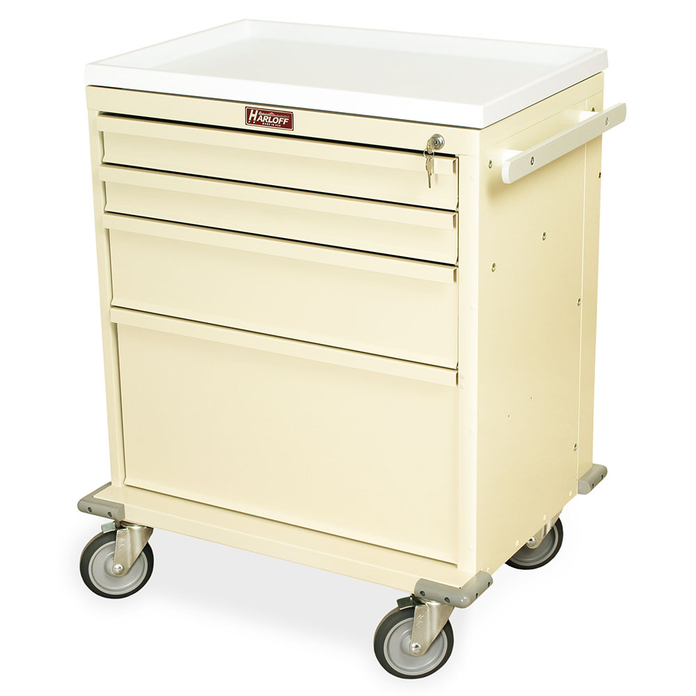 V24-4K V-Series procedure cart with key lock and four drawers