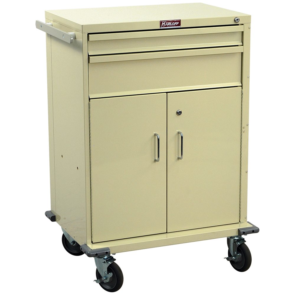 V30-2K medical procedure cart with key lock and adjustable storage shelf