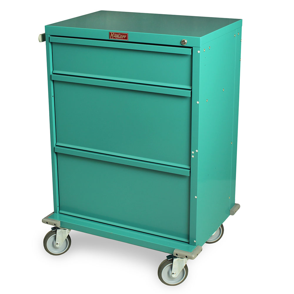 V30-3K isolation cart with three drawers teal finish