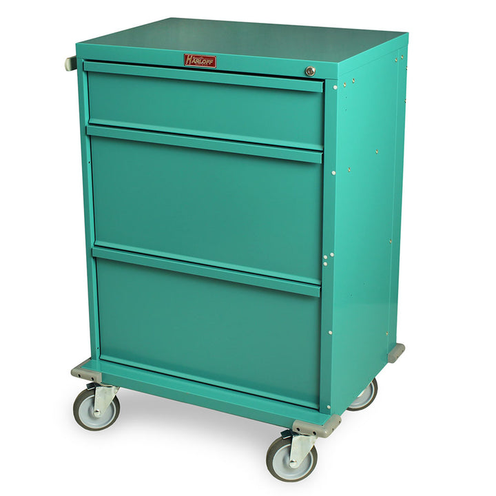 V30-3K isolation cart with three drawers teal finish