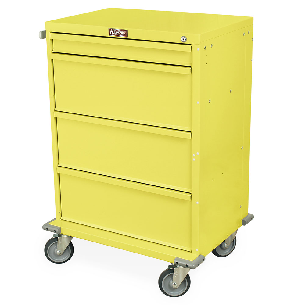 V30-4K isolation cart with four drawers yellow finish