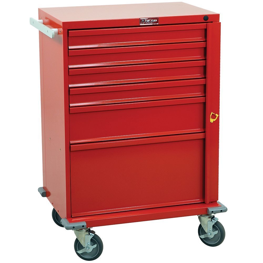 V30-6B emergency crash cart with six drawers and breakaway lock by Harloff