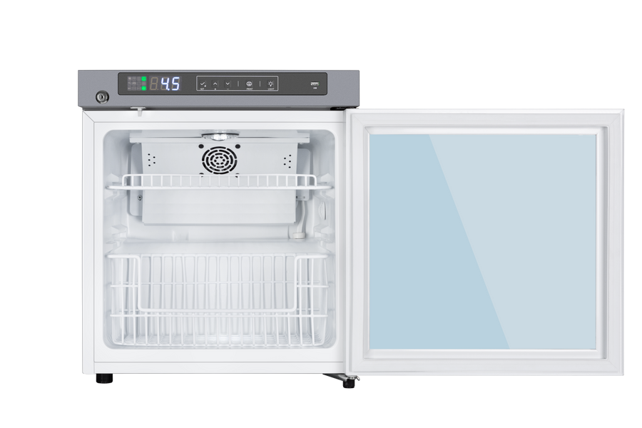 Pharmacold VAX-42 vaccine refrigerator interior with adjustable shelf and basket