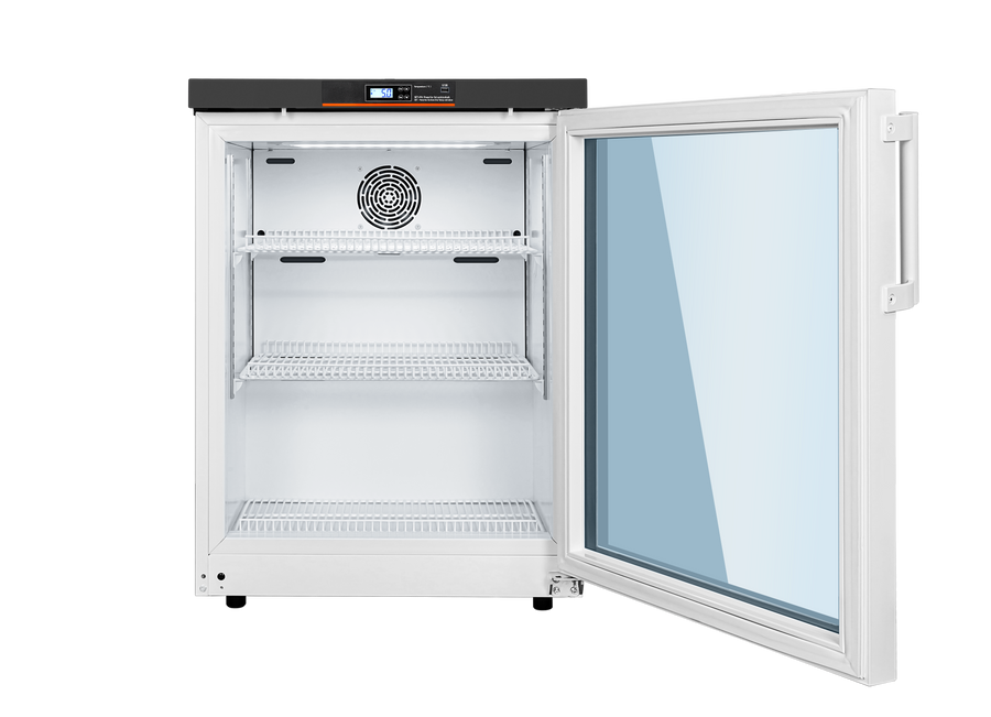 Pharmacold VAX-126 vaccine refrigerator open interior shelving view